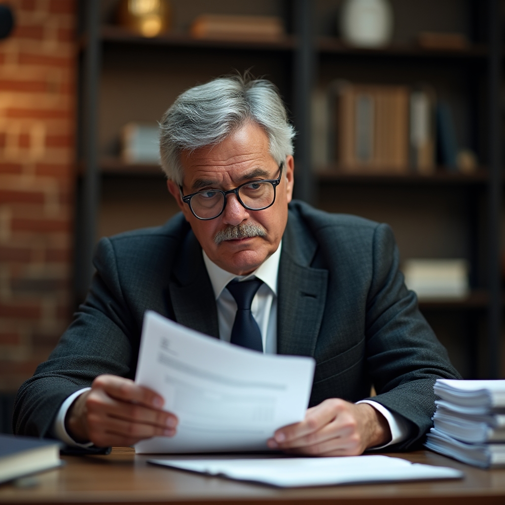 Эксперт проводит анализ финансовой документации холдинга